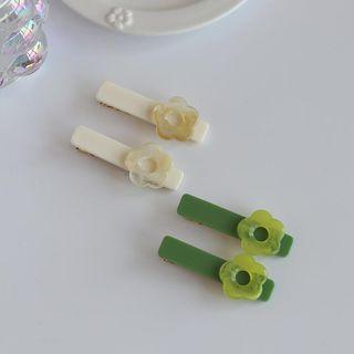 Set Of 2: Flower Acrylic Hair Clip