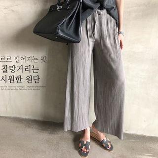 Drawcord-waist Accordion-pleat Culottes