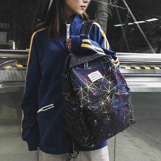 Printed Faux Leather Zip Backpack