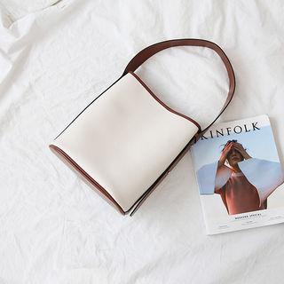 Contrast-trim Snap-button Bucket Bag