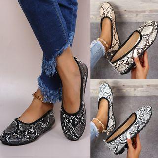 Snake Print Flats
