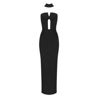 Strapless Ribbon Maxi Sheath Dress