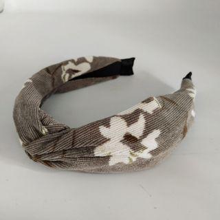 Corduroy Floral Print Headband