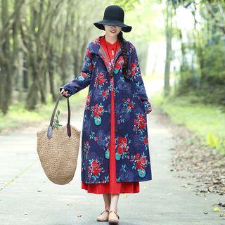 Fleece-lined Long Buttoned Jacket