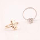 Alloy Rhinestone Pineapple Ring F0178 - Silver - One Size