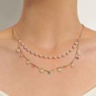 Faux Pearl Floral Layered Necklace