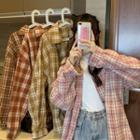Plaid Shirt / Turtleneck Long-sleeve T-shirt