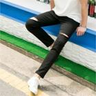 Slit-trim Slim-fit Pants