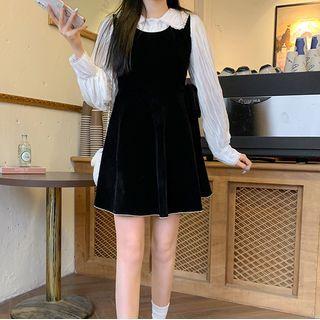Mesh Blouse / Sleeveless Mini Dress