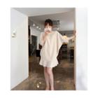 Dolman-sleeve Ruffle-hem Dress