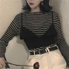 Bell-sleeve Striped Top / Camisole