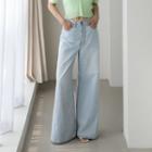 High-rise Washed Flared Jeans