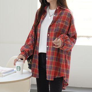 Tartan Plain Oversize Shirt