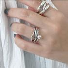 925 Sterling Silver Layered Open Ring Silver - 14