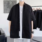 Elbow-sleeve Pocket Jacket