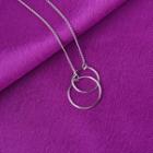 925 Sterling Silver Interlocking Hoop Pendant Necklace Double Circle Necklace - One Size
