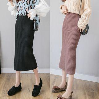 High-waist Slim Fit Knit Skirt