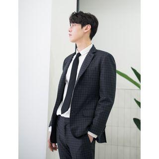 Check Single-breasted Blazer (l~xxxxxl)