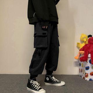 Pocketed Washed Corduroy Cargo Pants