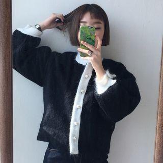 Contrast Trim Button Jacket