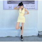 Check Mini Halter Dress Yellow - One Size