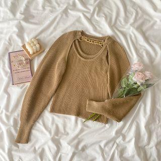 Knit Camisole Top / Chain Cropped Shawl Sweater ( Various Designs )