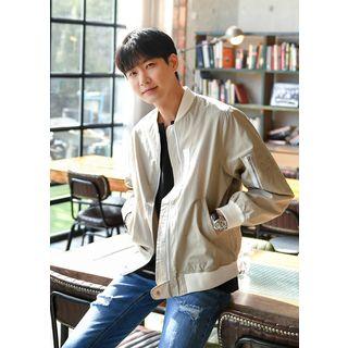 Contrast-trim Loose-fit Flight Jacket