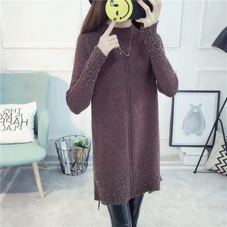 Faux Pearl Long-sleeve Sweater