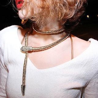 Rhinestone Snake Wrap Necklace