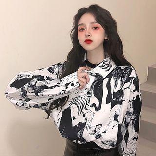 Printed Shirt Black Print - White - One Size