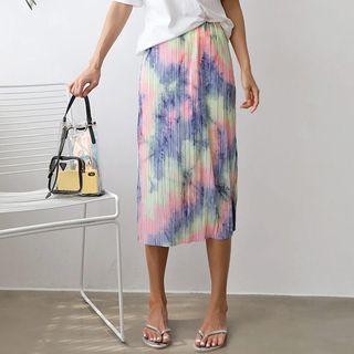 Tie-dye Accordion-pleat Skirt