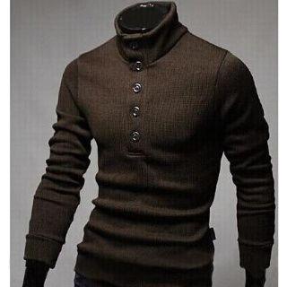 Long-sleeve Button-front Knit Top