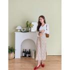 Plus Size Slit Floral Long Skirt