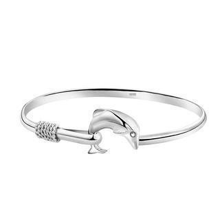 925 Sterling Silver Dolphin Bangle