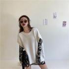 Printed Long-sleeve Turtleneck T-shirt / Mini T-shirt Dress / Short-sleeve Oversize Chunky-knit Sweater