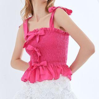 Ribbon Crinkle Camisole Top