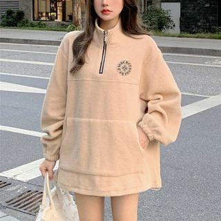 Zip Neck Pocket Sweatshirt