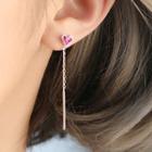 Rhinestone Heart Tasseled Earring