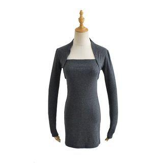 Set: Plain Mini Tube Dress + Shrug