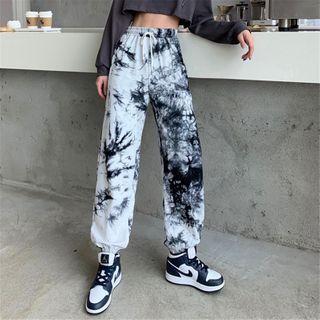 High Waist Tie-dye Loose-fit Pants