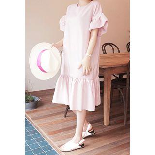 Ruffle-trim Loose-fit Dress