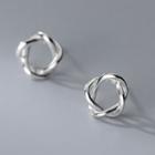 Twisted Ear Stud 1 Pair - S925 Silver Stud Earrings - Silver - One Size