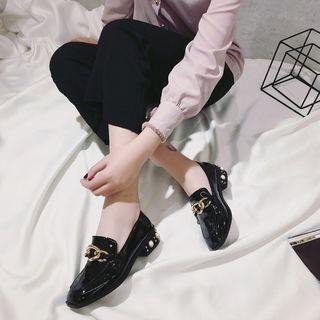 Chain Detail Heeled Loafers