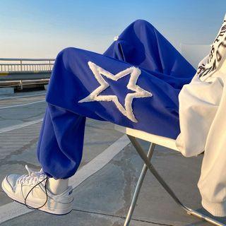 Star Drawstring-cuff Sweatpants