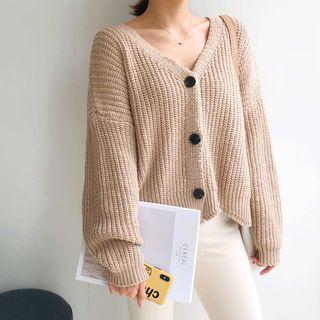 Buttoned Loose-fit Chunky Cardigan