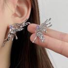 Melting Alloy Earring 1 Pair - Earring - Butterfly - Silver - One Size