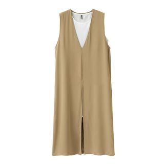 Set: Sleeveless Mini Dress + Long Vest