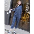 Dual-pocket Denim Jumpsuit