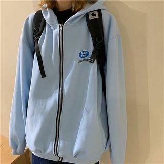 Hood Lettering Zip Jacket Sky Blue - One Size