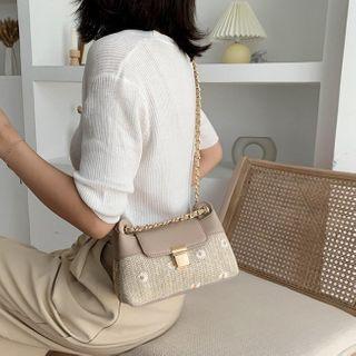 Floral Embroidered Faux Leather Crossbody Bag